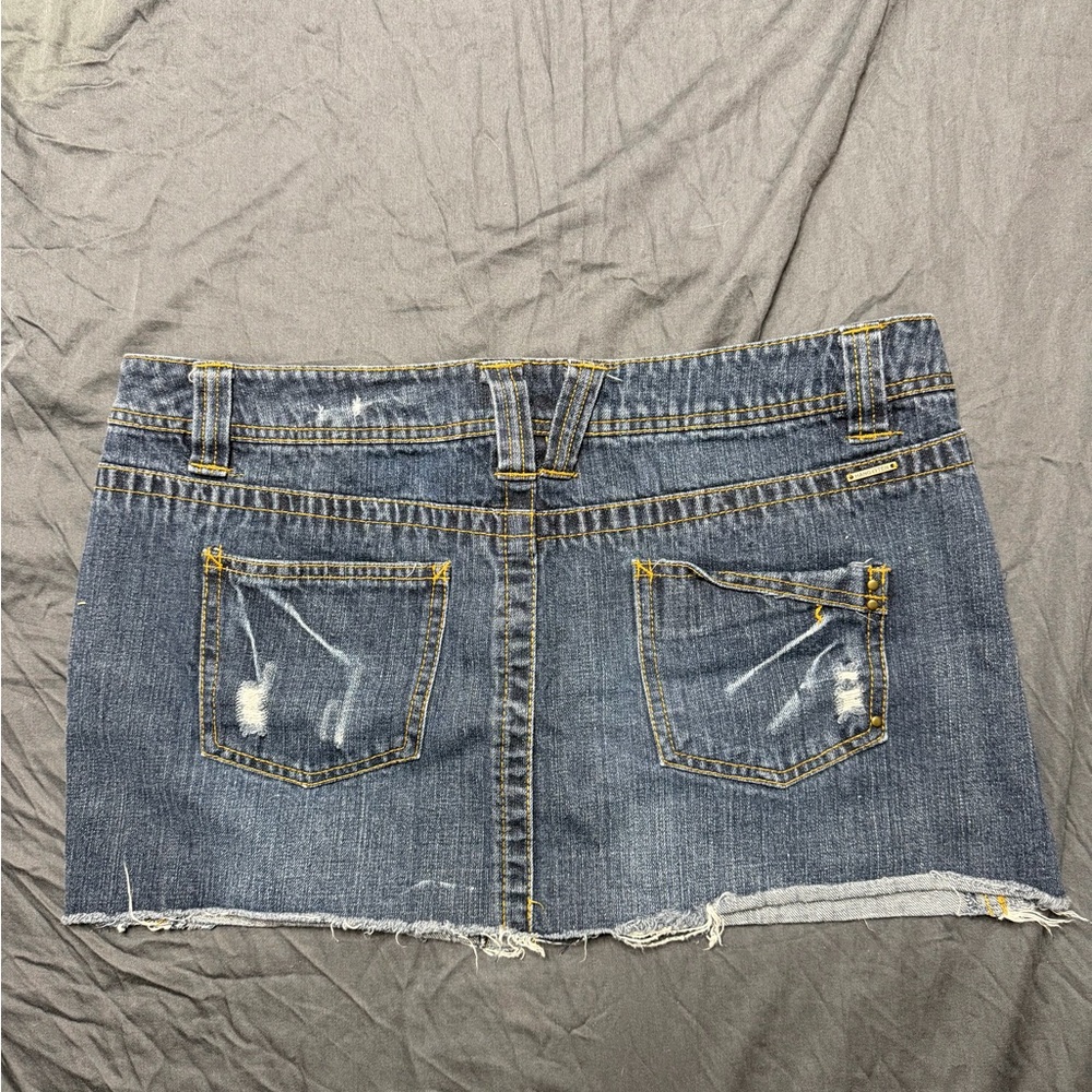 Hang Ten Blue Distressed Denim Mini Skirt with Stud Details - Picture 5 of 5